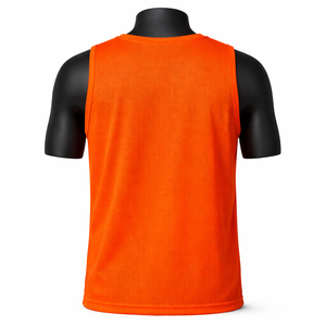 Camiseta de Baloncesto Naranja sin Mangas, Ligera, Personalizable con Nombre y Número, Cuello Redondo, Transpirable, de Poliéster, Unisex para Adultos, Corte Regular - Product Image 2