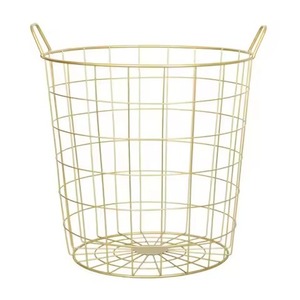 Cesto de Ropa de Malla Metálica Cónica en Bronce Brillante y Oro Rosa con Asas Planas Superiores - Product Image 6