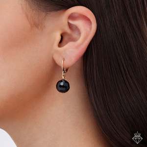 PRAO Black Crystal Ball Danglers Pendientes de cristal elegantes - Product Image 4