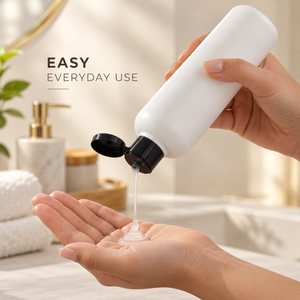 Flacon cosmétique HDPE de 500 ml avec bouchon à clapet |   Contenant d'emballage rechargeable pour produits de soin de la peau, produits de beauté et de soins personnels, shampooing - Product Image 3