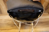 Tas Tote kulit sapi asli wanita, tas tangan gaya barat bulu