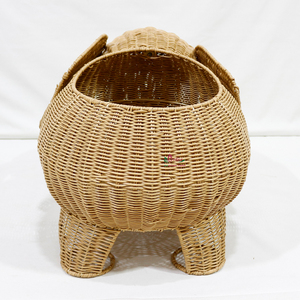 Artex Dong Thap Elephant-shaped <b>Plastic</b> Handwoven Storage <b>Basket</b> with Lid Durable Multipurpose Organizer for Home & Office - Product Image 5
