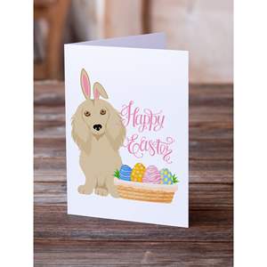 Whimsical A7 Size 5x7 Cream Dachshund Longhair <b>Easter</b> Greeting <b>Cards</b> <b>Pack</b> of 8 Blank Note <b>Cards</b> with Envelopes - Product Image 2
