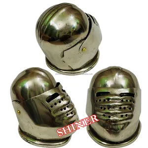 Medieval Maximilian Armet War Helmet - Mini Maximilian Helmet Steel Armor Small Size Helmet Table Desk Home & Office Decorative