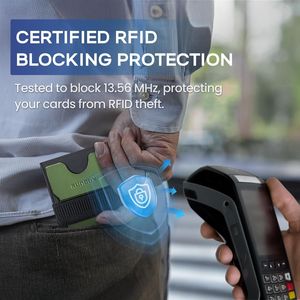 Porte-cartes de visite fin pour homme avec fonction pop-up, blocage RFID, design mince, étui en métal pour homme et femme - Product Image 2