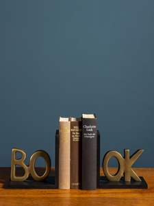 New Arrival Abstract Aluminum Bookends With Artistic Geometric Design For Modern <b>Bookshelf</b> Office Desk And Library Decoration - Product Image 4