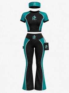 Modern women active <b>set</b> includes top leggings and headband soft breathable fabrics for gym yoga jogging and comfort wear - Product Image 1