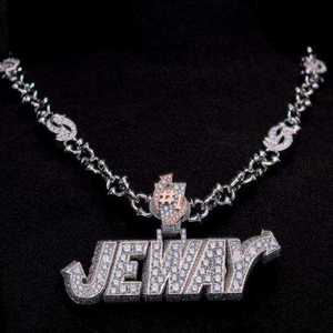 Colgante de Plata 925 Personalizado con Moissanita, Chapado en Oro Rodio, Estilo Hip Hop Iced Out, Joyería Unisex para Fiesta - Product Image 2