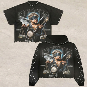 ผู้ผลิตเสื้อฮู้ดดี้ผู้ชายแบบสั่งทำ เสื้อผ้าสตรีทแวร์ผ้าฝ้ายทรงโอเวอร์ไซส์ลำลอง ไหล่ตก ทรงหลวม เสื้อฮู้ดดี้แบบหนา ซักย้อมสีเอซิด สำหรับผู้ชาย - Product Image 1