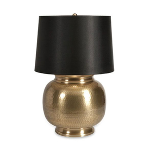 Fantastic Design <b>Black</b> Finish Hammered Jar <b>Table</b> <b>Lamp</b> With Oatmeal Linen <b>Shade</b> Perfect <b>For</b> Living Room End <b>Tables</b> In Best Price - Product Image 3
