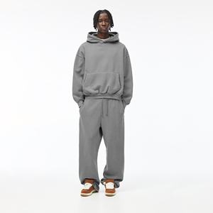 Chándal de lavado ácido para hombre de algodón 100%, conjunto de Jogger transpirable de dos piezas, chándal lavado en la calle con ajuste cómodo - Product Image 1