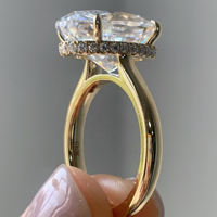 Bague de fiançailles classique ovale en moissanite de 3 carats Iced Jewelz, la plus vendue, en or rose 10K avec sertissage à griffes, certifiée IGI