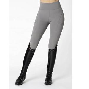 Pantalon d'équitation taille haute pour femme, longueur intégrale, vert uni, en tricot Spandex Nylon, extensible dans les quatre sens, taille élastique 2026 - Product Image 3