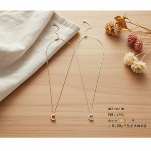 Collana con Ciondolo a Forma di Lettera C in Acciaio Inossidabile, 6mm, Minimalista, per Uso Quotidiano, Unisex - Product Image 3