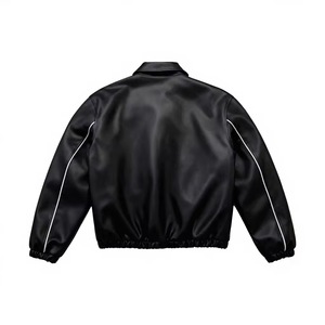 Blouson Bomber en Cuir Écologique Respirant et Imperméable pour Homme, Personnalisé, Coupe-Vent, avec Broderie Médaillon et Doublure en Fourrure – Vente en Gros - Product Image 2