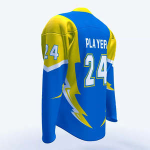 Maillot de hockey sur glace professionnel personnalisé OEM pour joueurs, 100 % polyester, maille respirante, logo couleur par sublimation, léger et à séchage rapide pour hommes - Product Image 4
