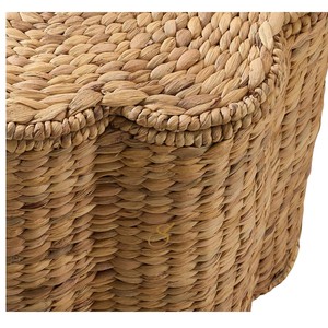 Cesta de Almacenamiento de Jacinto de Agua con Tapa, Cesto Organizador de Juguetes Tejido Festoneado, Cesto de Ropa para Guardería Infantil - Product Image 4