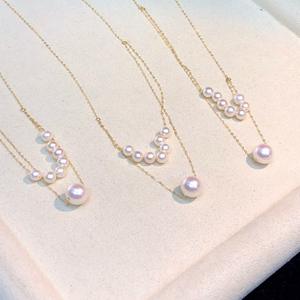 Collier réglable en or 18 carats avec perle naturelle ciel étoilé 4-8 mm, lumière intense, pièce unique, remplacement de cheveux, mode, coffret cadeau assorti - Product Image 4