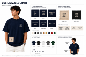 T-shirt à manches courtes bleu marine pour homme avec texte brodé et motif patch, coupe classique, style décontracté, col rond, jersey de coton - Product Image 6