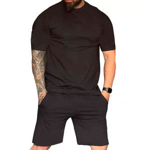 T-shirt streetwear de haute qualité, ensemble de survêtement deux pièces pour homme, ensemble court streetwear homme, t-shirt uni d'été pour homme - Product Image 2