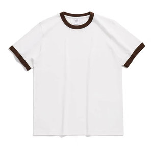 T-shirts unisexes en pur coton OEM ODM, tissu uni, manches courtes, anti-boulochage, coupe ample pour homme, à bas prix - Product Image 6
