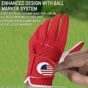 Guantes de Golf de Cuero Premium para Hombre, Paquete de 2 para Mano Izquierda con Marcador de Pelota, Agarre Weathersof, Ajuste Suave y Cómodo - Product Image 3