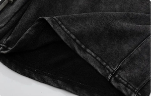 Pantalones Cortos de Hombre de Felpa Francesa con Diseño Nuevo y Bordado Desgastado, Estilo Vintage, Lavado al Sol, Efecto Ácido - Product Image 6