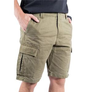 Pantalones cortos informales de cintura media para hombre, tejido de algodón, impermeables, antiarrugas, patrón sólido, multibolsillos para verano al aire libre - Product Image 1