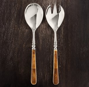 Elegant Stainless Steel Decorative <b>Salad</b> <b>Server</b> With Embossed Oak Leaf Design Handle Tabletop <b>Salad</b> <b>Server</b> Set On Sale - Product Image 4