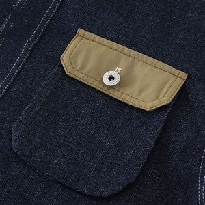 Econex Sports Men's Denim <b>Jacket</b> Utility Style Button Front Regular Fit Solid Color Cotton Fabric Topstitch Pockets Breathable - Product Image 5