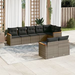 Conjunto de Sofás Modulares Grandes de Ratán PE Gris para Jardín, Colección Premium de Muebles para Exteriores - Product Image 1