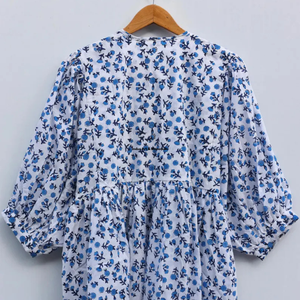 Beautiful floral Cotton Block Printed dress Dress For Casual wear Hand Block Printed Dress - Product Image 6