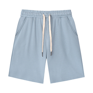 Men's Solid Color Cotton Bermuda Shorts Mid Waist Drawstring Casual Style <b>Elastic</b> Waist Breathable Woven Fabric - Product Image 5