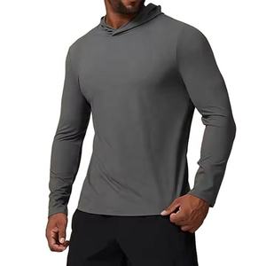 Sudadera con capucha de alta calidad para entrenamiento muscular, para hombre, deportiva, para correr, para el gimnasio, que absorbe la humedad, de secado rápido, delgada y ajustada. - Product Image 1