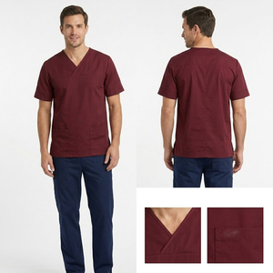 Haut de blouse médicale à col en V et manches courtes pour hôpital – Tunique professionnelle pour infirmières - Product Image 5