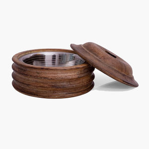 Pot en bois durable fait à la main avec couvercle naturel Qualité supérieure à prix économique Logo personnalisé Fournisseur direct Idéal pour servir - Product Image 2