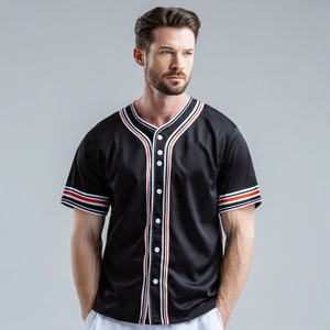 Camiseta de Béisbol Personalizada 2026 para Hombre, con Botones, Ligera, con Rayas en las Mangas, Camiseta de Béisbol Sublimada para Equipos Masculinos - Product Image 1