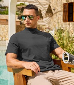 Men Short Sleeve <b>Mock</b> <b>Neck</b> T Shirt Lightweight Casual <b>Top</b> Wholesale Supplier - Product Image 4