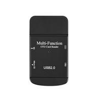 Lector de Tarjetas SD/TF 4 en 1 Multifunción USB 2.0, Externo, de Aleación de Aluminio, para Drones, Móviles, Cámaras de Acción, Computadoras Portátiles y PC