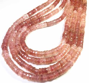 Cuentas de Cuarzo Fresa Natural de Alta Calidad, Forma Heishi, 16 Pulgadas, 6.5mm, Disco Plano Facetado, DIY, Sudáfrica - Product Image 5