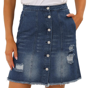 Falda vaquera de cintura alta para mujer, nueva colección de otoño, color degradado, estilo cargo retro, con doble cremallera, ultracorta - Product Image 6