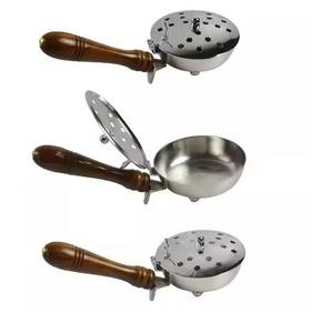 Brûleur d'encens en métal durable et écologique avec poignée, style indien, pour la maison, le temple et les usages religieux - Product Image 1