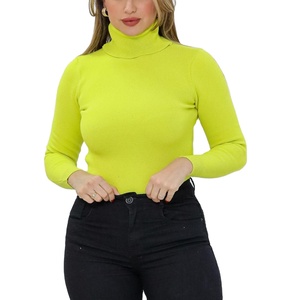 Sweat-shirt d'hiver en tricot décontracté pour femmes Col roulé à manches longues Logo avant anti-boulochage Respirant BD - Product Image 1