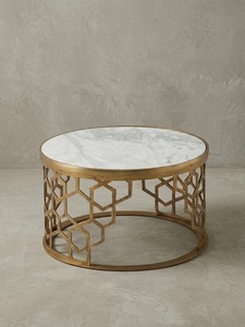 Pure Modern <b>Round</b> Coffee <b>Table</b> With Tempered Glass Top And Metal Frame Contemporary Living Room Furniture Decorative Design - Product Image 1