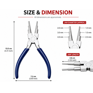 Alicates para hacer bucles de joyería de varios tamaños, herramienta para hacer bails, alicates de punta redonda para formar bucles para manualidades con alambre, herramienta de joyería DIY - Product Image 4