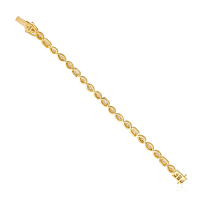 4.63 Ct 14K Yellow <b>Gold</b> Lab Grown Diamond Tennis Bracelet Multi Shape Diamond Bracelet Fine Jewelry Wholesale - Product Image 4