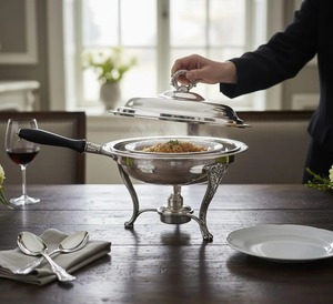 Recipiente para calentar comida de acero inoxidable de primera calidad con soporte para combustible para servicio de buffet y uso en banquetes a precio económico - Product Image 2