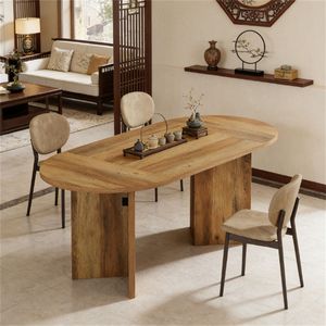 Mesa de Comedor Ovalada para Sala de Estar y Cocina, Mesa de Centro para Café, Mueble Multiusos - Product Image 4