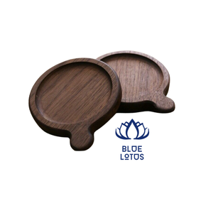 Sous-verre en bois écologique de haute qualité, durable, personnalisable, modèle Flexible Blue Lotus Lucy pour restaurants - Product Image 1