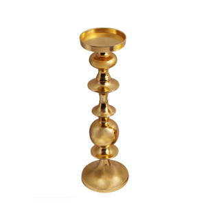 Compre un Portavelas Decorativo de Aluminio para Decoración del Hogar, Portavelas de Pilar con Acabado Dorado, Hecho a Mano y Personalizado - Product Image 1